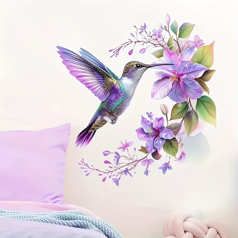 1 Purple Flower and Hummingbir - огляд і ціна Pvc Panel Background