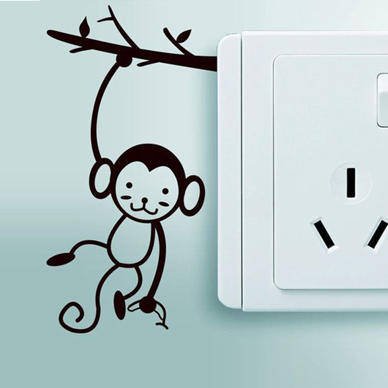 Black Cute Monkey Hanging Tree - огляд і ціна Pvc Panel Background