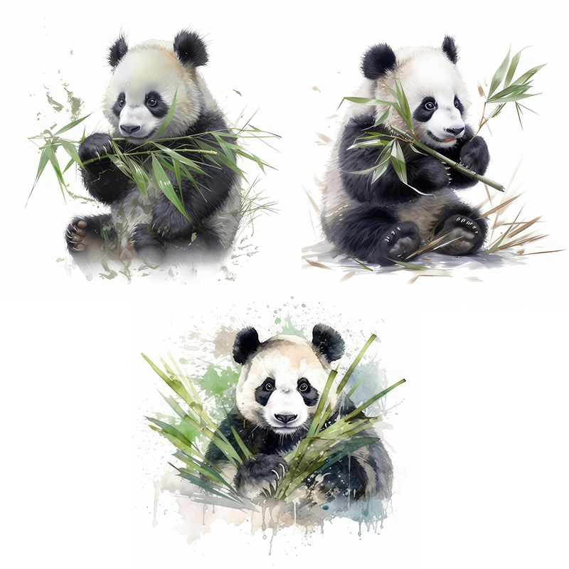 C76# Watercolor Panda Wall Sti - огляд і ціна Pvc Panel Background
